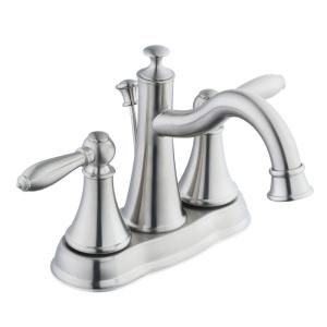 Glacier Bay 9500 Series 4 in. Centerset 2 Handle High Arc Bathroom Faucet in Brushed Nickel 67573 6004