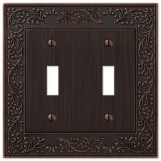 Amerelle English Rose 2 Toggle Wall Plate   Aged Bronze 43TTVB