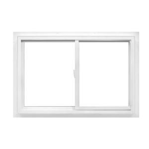 American Craftsman 50 Slider Fin Vinyl Windows, 36 in. x 23 in., White, with LowE Insulated Glass and Screen 50 SLIDER FIN
