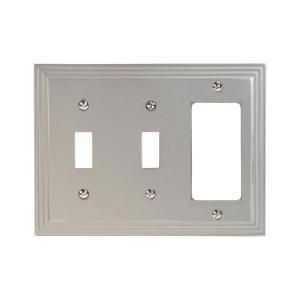 Amerelle Steps 2 Toggle 1 Decorator Wall Plate   Nickel 84TTRN