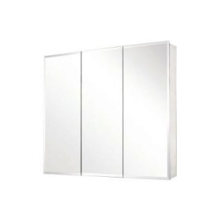Pegasus 36 in. x 31 in. Recessed or Surface Mount Medicine Cabinet in Tri View Beveled Mirror SP4589