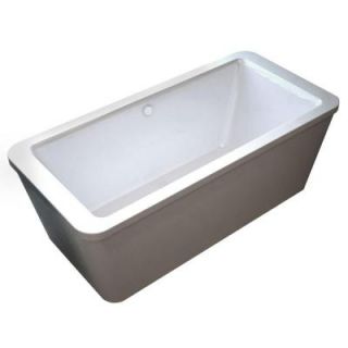 Universal Tubs Carnel 5.6 ft. Center Drain Bathtub in White HD3267AS