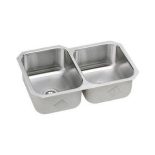 Elkay Signature Plus Undermount Stainless Steel 31.25x20.25x9 0 Hole Double Bowl Kitchen Sink SPUH3120R