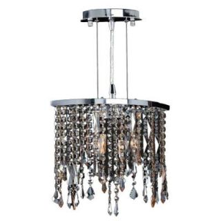 Worldwide Lighting Fiona Collection 2 Light Chrome with Multi Colored Crystal Pendant W83124C14