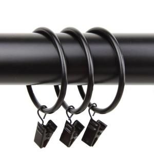 Rod Desyne 2 in. Black Decorative Rings with Clips (Set of 10) 1929 012