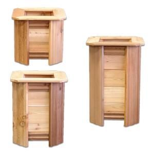 Design Craft MIllworks Square Patio Trio Natural Cedar Planter Box DISCONTINUED 460103