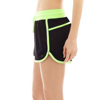 Xersion Piped Tricot Training Shorts, Black, Womens