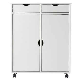 Home Decorators Collection Stanton 29 in. White 2 Drawer with 2 Door Storage Cart 1185810410