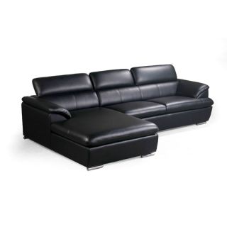 Franklin Black Modern Sectional Sofa With Adjustable Headrests