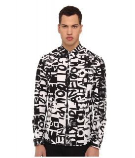 McQ Text Stripe Classic L/S Button Up Mens Long Sleeve Button Up (Multi)