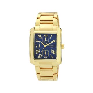 Armitron Mens Blue & Gold Tone Rectangular Watch