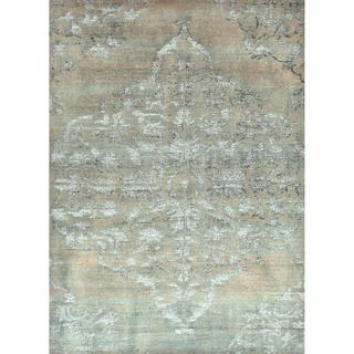 Hand knotted Transitional Tone On Tone Pattern Blue Rug (2 X 3)