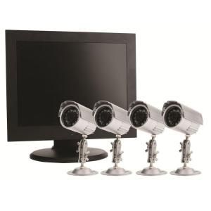 First Alert 4 CH 500 GB Hard Drive Surveillance System with (4) 400 TVL Cameras and 15 in. Monitor 1501