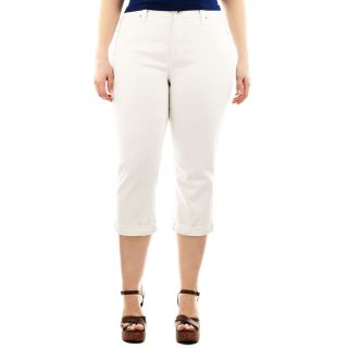 A.N.A Thick Stitch Cropped Jeans   Plus, White, Womens