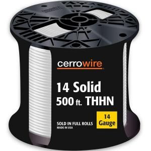 Cerrowire 500 ft. 14/1 Solid THHN Wire   White 112 1452J
