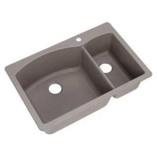 Blanco Diamond Dual Mount Composite 33x22x9.5 1 Hole Double Bowl Kitchen Sink in Metallic Gray 440198