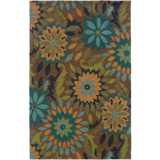 Lnr Home Dazzle Taupe Rectangle Floral Area Rug (36 X 56)