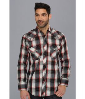 Roper 8869 Red Plaid w/ Gold Lurex Mens Long Sleeve Button Up (Red)
