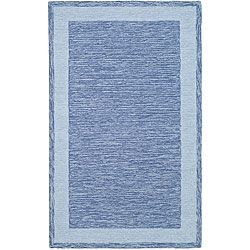 Hand hooked Gabeh Blue Polypropylene Rug (3 X 5)