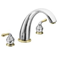 Moen Chrome/ Polished Brass Double handle High Arc Roman Tub Faucet