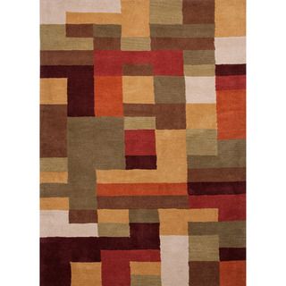 Hand tufted Contemporary Geometric Pattern Multi Rug (8 X 11)