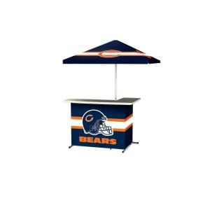 Best of Times Chicago Bears All Weather L Shaped Patio Bar with 6 ft. Umbrella 2001W1203
