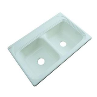 Thermocast Chesapeake Drop in Acrylic 33x22x9 in. 0 Hole Double Bowl Kitchen Sink in Seafoam 43044