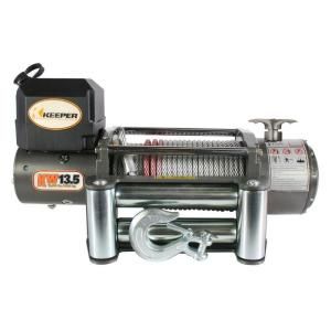 Keeper 13,500 lbs. Utility Winch 12VDC with Wireless Remote KW13122 1