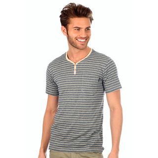 191 Unlimited Mens Striped Henley Tee