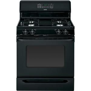 Hotpoint 4.8 cu. ft. Gas Range with Self Cleaning Oven in Black RGB790DETBB