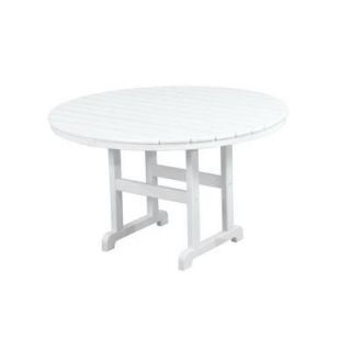 POLYWOOD La Casa Cafe White 48 in. Round Patio Dining Table RT248WH