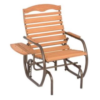 Jack Post Country Garden Natural Patio Glider Chair with Trays CG 21Z