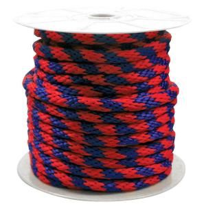 Rope King 5/8 in. x 140 ft. Solid Braided Poly Rope Blue and Red SBP 58140BR