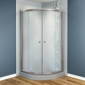 MAAX Talen 40 in. x 40 in. x 70 in. Neo Round Frameless Corner Shower Door in Frost Glass and Nickel Finish 137594 986 105 000
