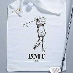 Personalized Golf Towels   Vintage Golfer