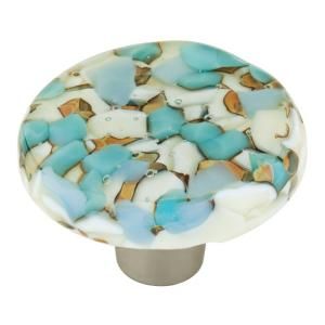 Homegrown Hardware by Liberty Homemade 1 1/2 in. Pebble Turquoise Round Knob 142965