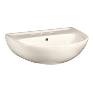 American Standard Evolution 5 1/2 in. Pedestal Sink Basin with 8 in. Faucet Centers in Linen 0468.008.222