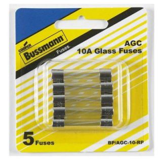 Cooper Bussmann AGC Series 10 Amp Silver Fast Act Electronic Fuses (5 Pack) BP/AGC 10