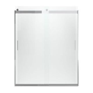 KOHLER Levity 60 1/4 in. x 74 in. Frameless Bypass Shower Door with Handle in Silver 706009 L SH