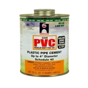 32 oz. PVC Below Zero Regular Fast Set Cement   Clear 60148