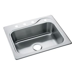 STERLING Southhaven Drop in Stainless Steel 25x22x7 4 Hole Single Bowl Kitchen Sink 11404 4 NA