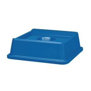 Rubbermaid Commercial Products 35 gal. and 50 gal. Bottle Can Recycling Top for Blue Untouchable Square Containers FG 2791 BLU