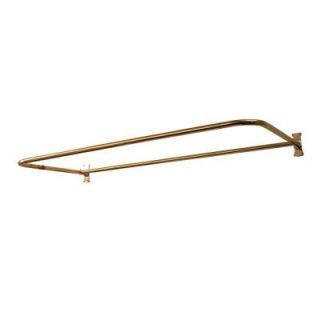 Barclay Products 54 in. D Shower Rod with Flanges in Polished Brass 4145 54 PB