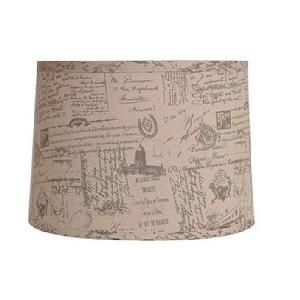 Home Decorators Collection Drum 11 in. H x 16 in. W Medium French Script Linen Shade DISCONTINUED 1336105410