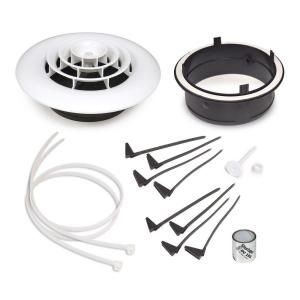 Master Flow 12 in. X 12 in. Rocket Ceiling Grille with 8 in. Boot and Adjustable Damper Kit   Round Face RCGDKR8