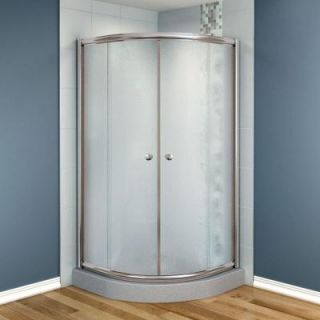 MAAX Talen 42 in. x 42 in. x 70 in. Neo Round Frameless Corner Shower Door Frost Glass in Nickel Finish 137566 986 105 000