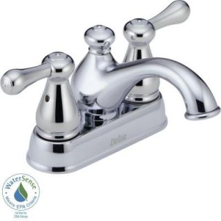 Delta Leland 4 in. Centerset 2 Handle Low Arc Bathroom Faucet in Chrome with Pop Up 2578LF TP