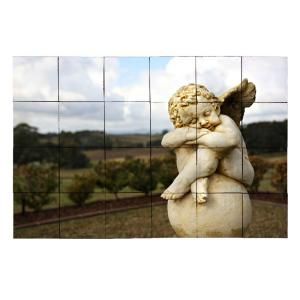 Tile My Style Angel2 36 in. x 24 in. Tumbled Marble Tiles (6 sq. ft. /case) TMS0015M3