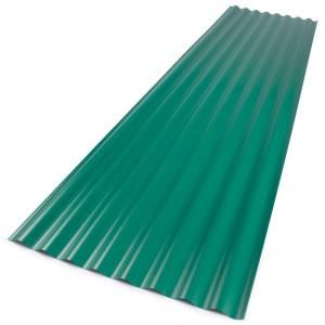 Suntop 26 in. x 8 ft. Rainforest Green Foamed Polycarbonate Corrugated Roof Panel 108976
