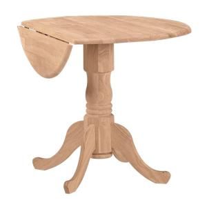 International Concepts Dual Drop Leaf 36 in. Unfinished Dining Table T 36DP